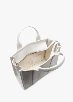 The Leather Medium Cotton Silver Tote Bag