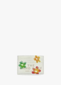 The Wild Daisy White Multi Leather Card Case