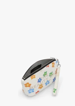 The Wild Daisy White Multi Leather Beauty Bag