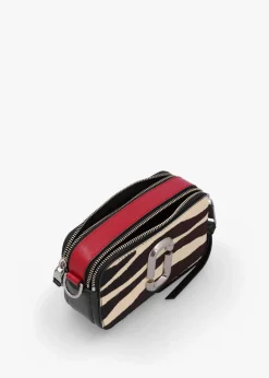 The Zebra Calf Hair Snapshot Black & White Leather Camera Bag