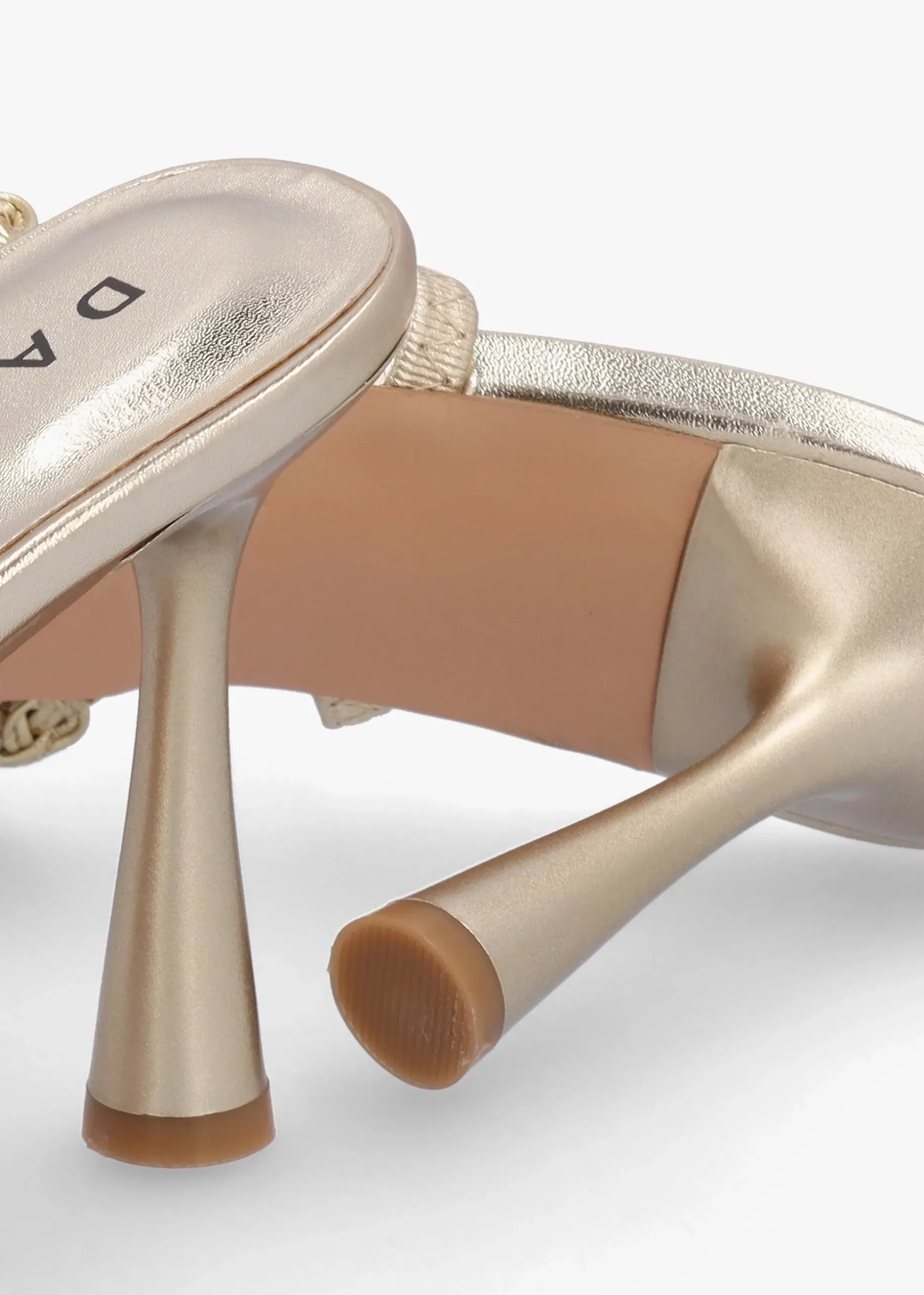 Tiffarlie Gold Woven Sling Back Court Shoes