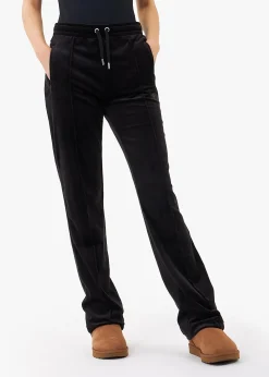 Tina Black Velour Diamante Track Pants