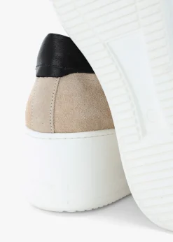 Tippy Taupe Suede Flatform Trainers
