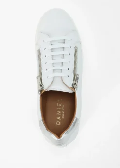 Tippy White Leather Flatform Trainers