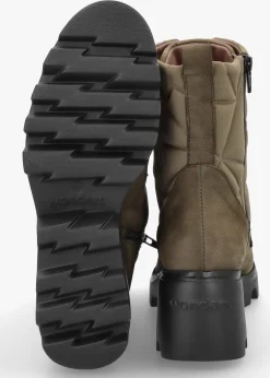Toronto Khaki Suede & Nylon Wedge Ankle Boots