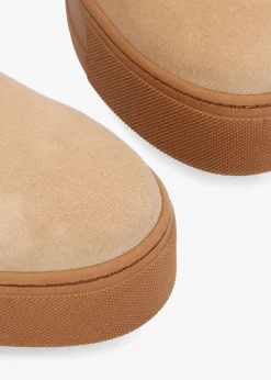 Tred Beige Suede Flatform Chelsea Boots