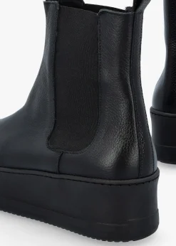 Tred Black Leather Flatform Chelsea Boots