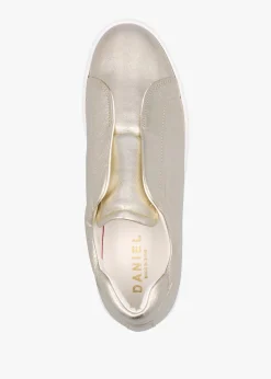 Tred Gold Leather Laceless Flatform Trainers