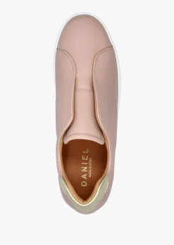Tred Nude Pink Leather Laceless Flatform Trainers