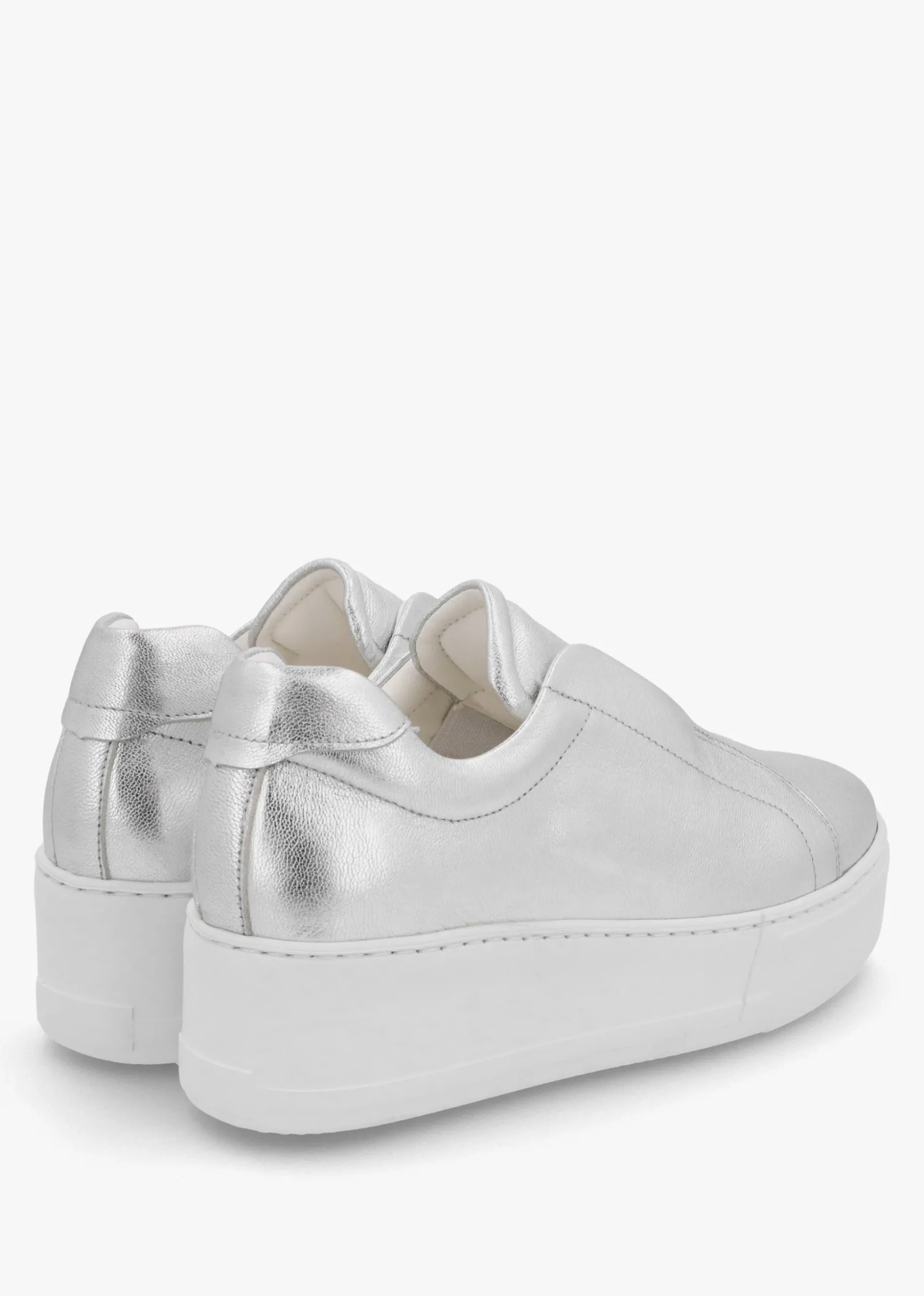 Tred Silver Leather Laceless Flatform Trainers