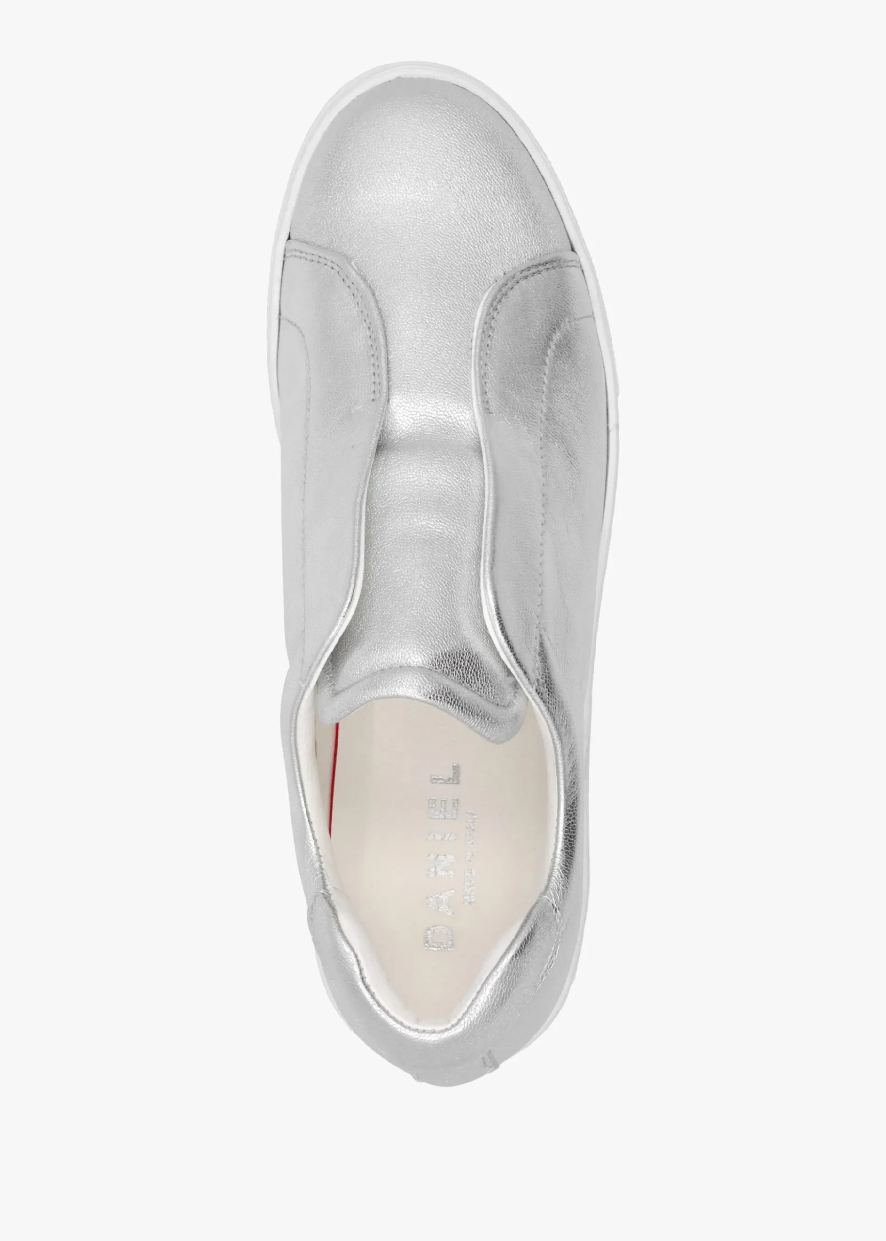 Tred Silver Leather Laceless Flatform Trainers