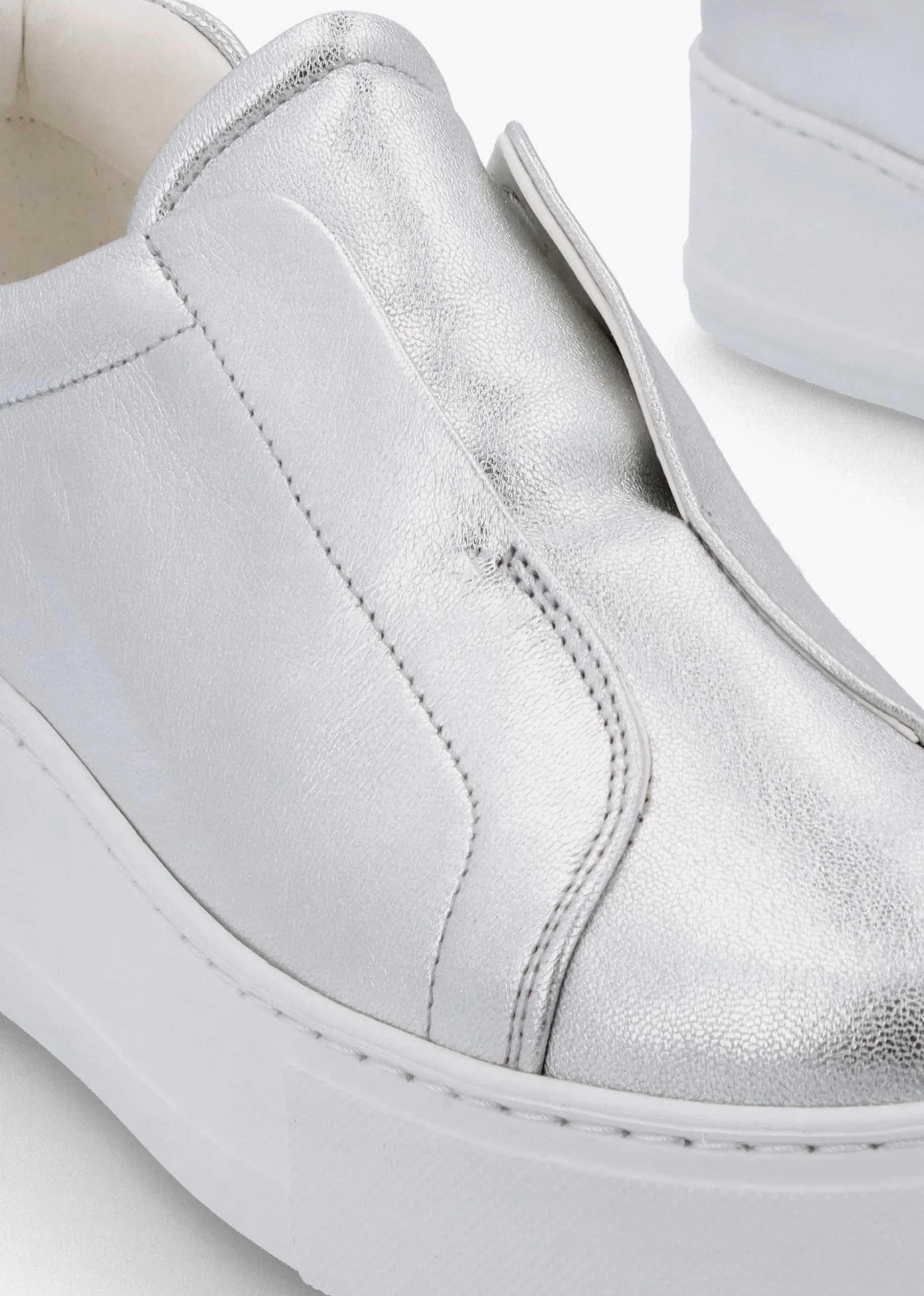 Tred Silver Leather Laceless Flatform Trainers