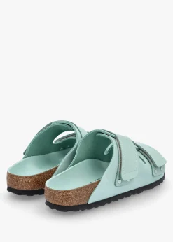 Uji Surf Green Nubuck Leather Two Bar Mules