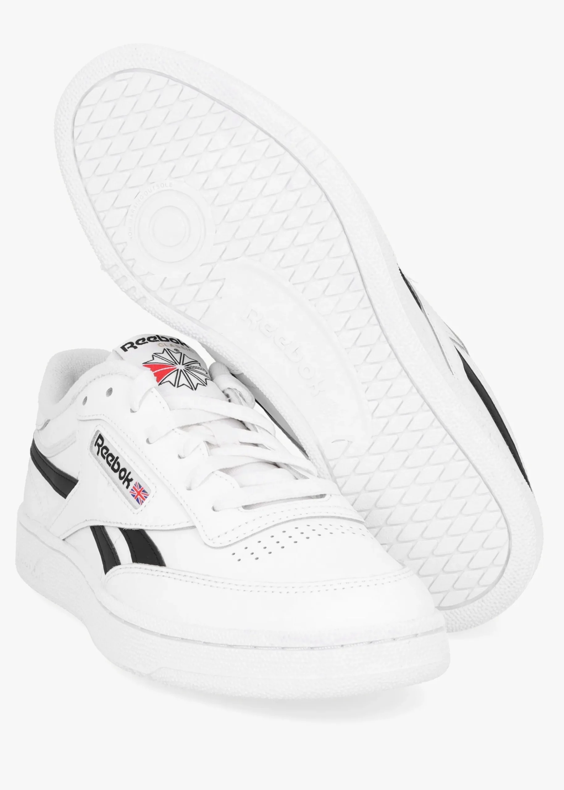 Unisex Club C Revenge White Black White Leather Tennis Trainers