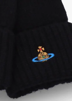 Unisex Sporty Black Wool Gloves
