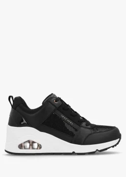 Uno Everything Nice Black Wedge Trainers