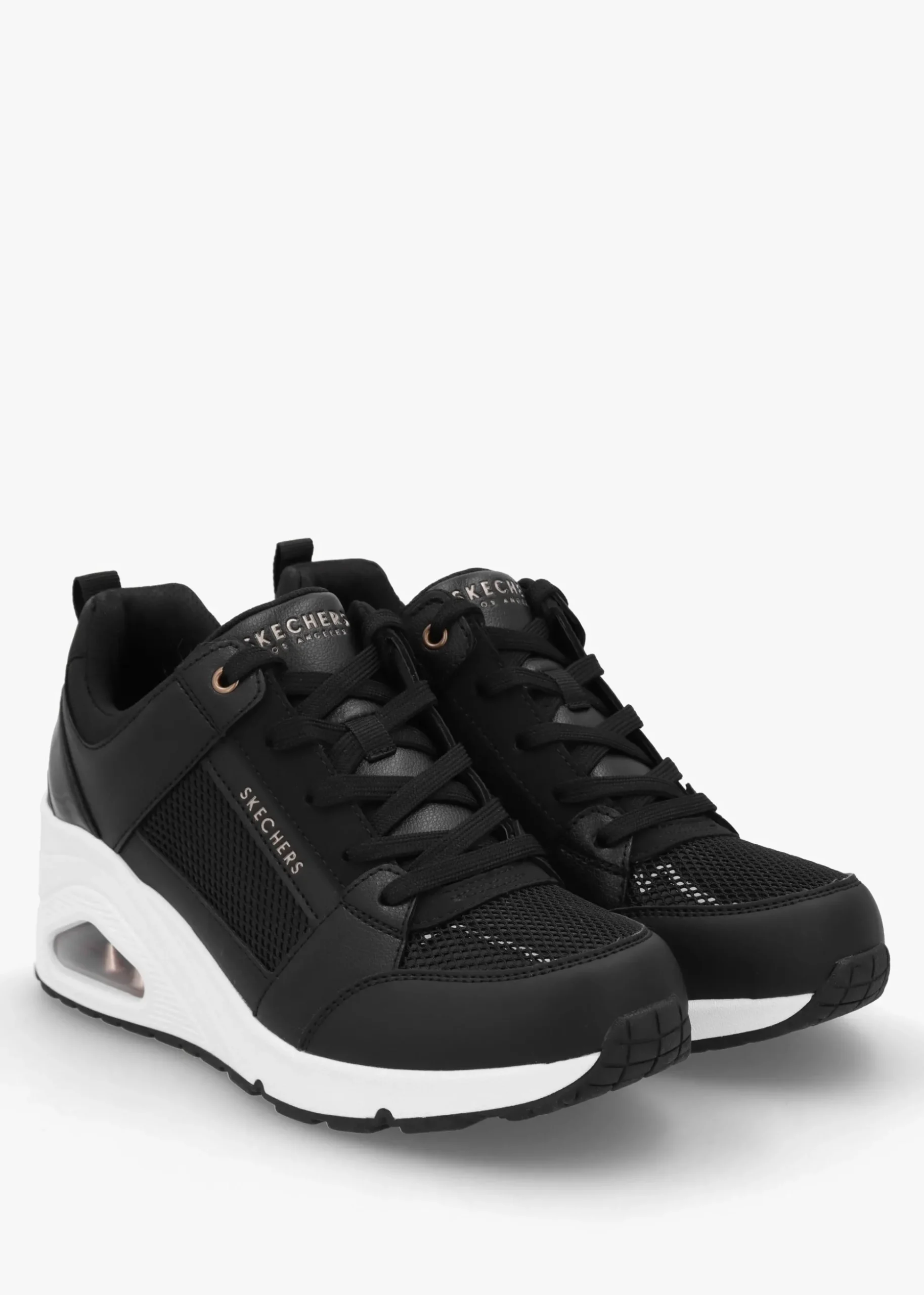 Uno Everything Nice Black Wedge Trainers
