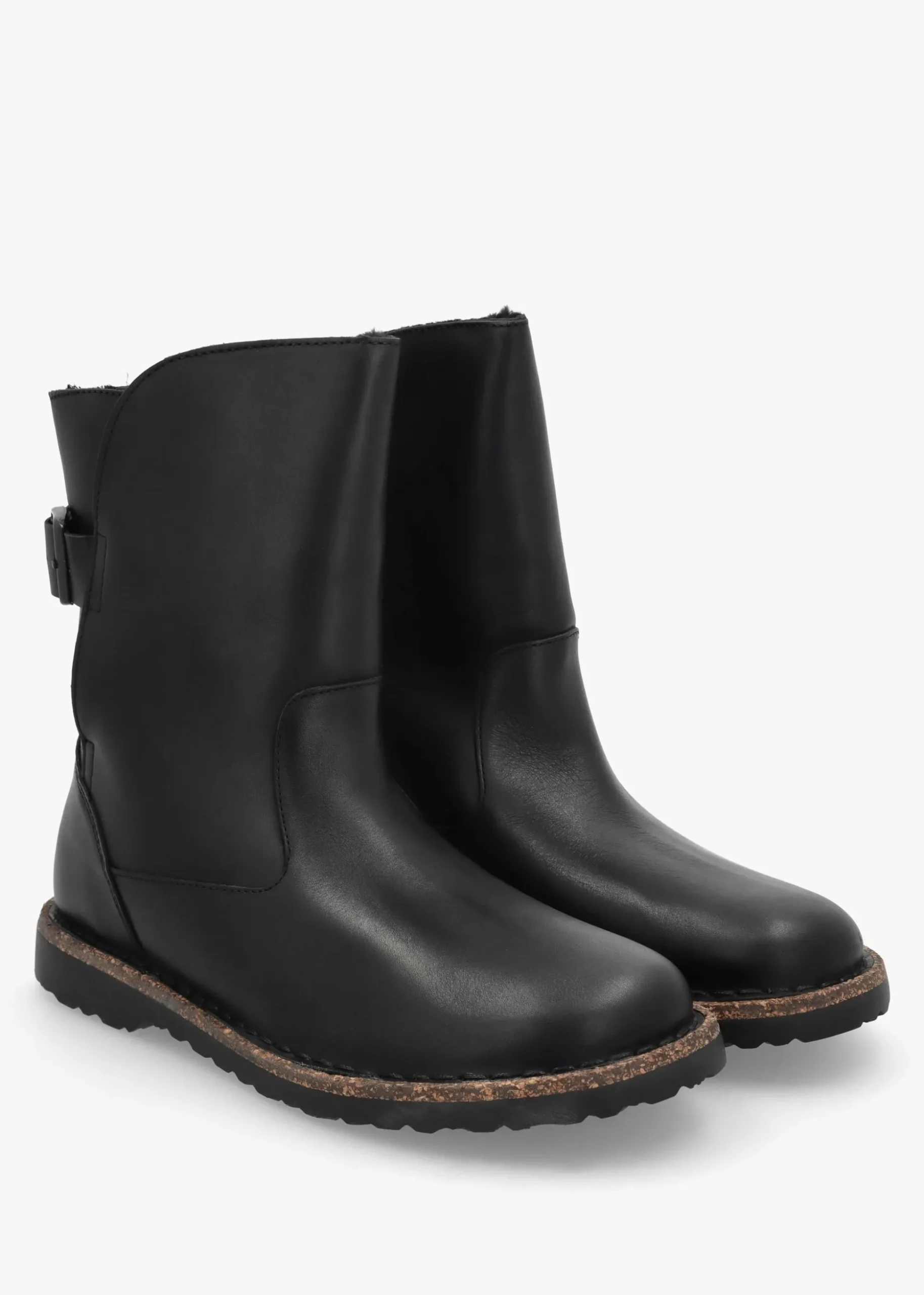 Uppsala Shearling Black Leather Ankle Boots