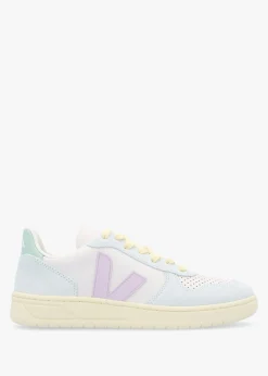 V-10 Leather Gravel Parme Menthol Trainers