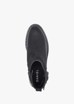 Venus Black Leather Ankle Boots