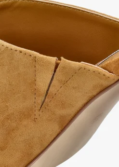 Villa Loki Mustard Suede Block Heel Mules