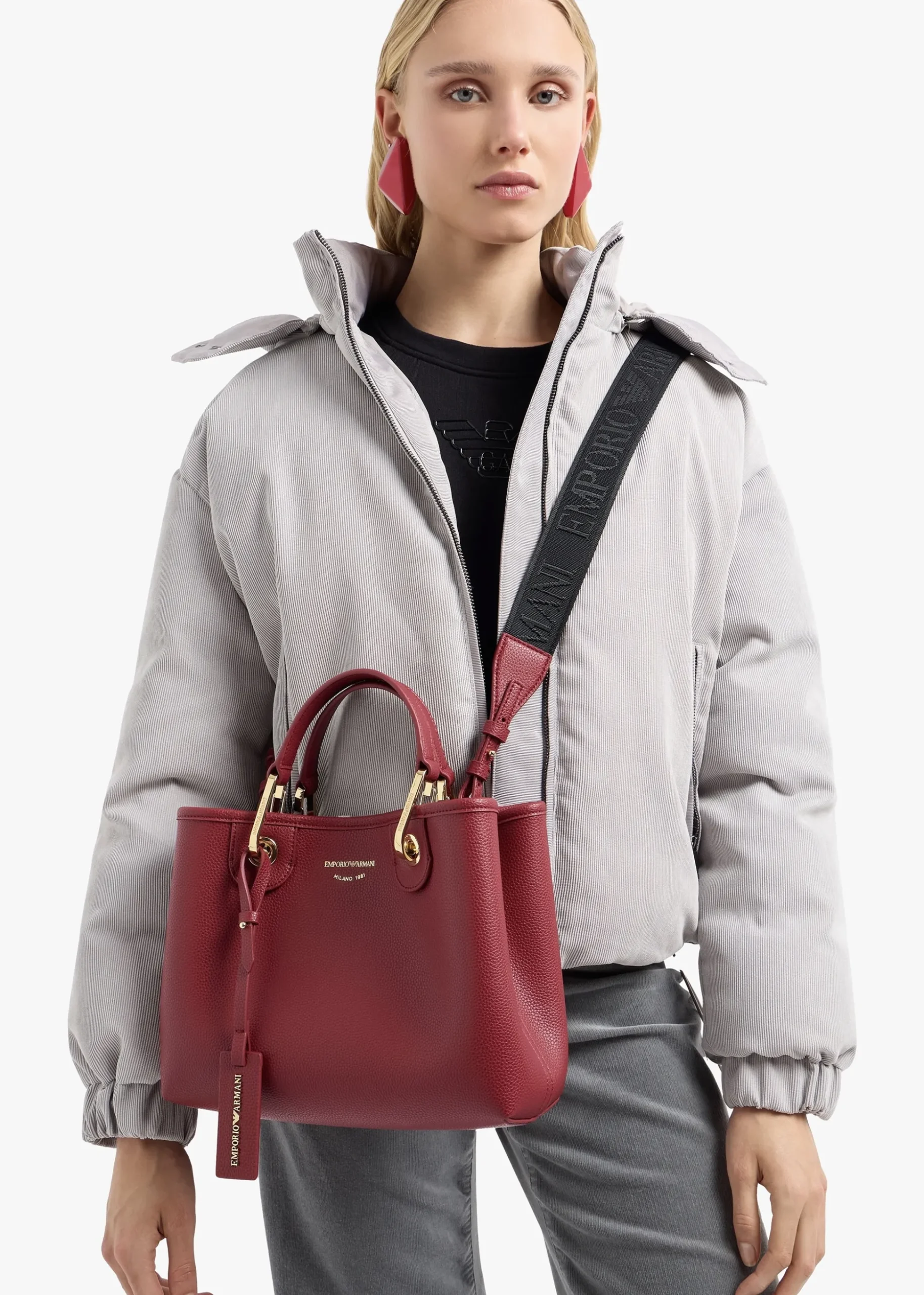 Vino Pebbled Shopper With Pouch