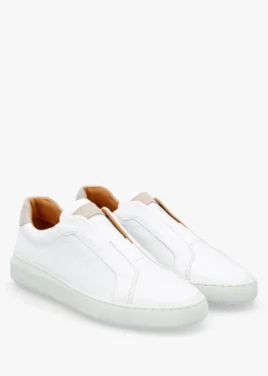 Viola White Leather Low Profile Trainers