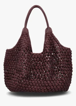 Vobo Slouchy Woven Burgundy Metallic Leather Hobo Bag