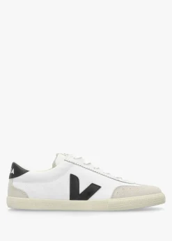 Volley White Black Canvas Trainers