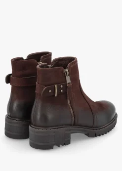 Voluptas Brown Leather Ankle Boots