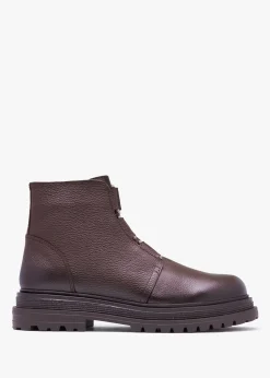 Vulcan Brown Leather Ankle Boots