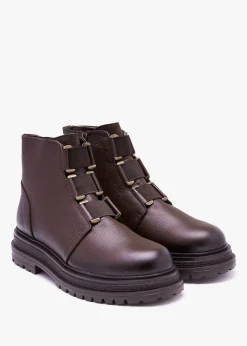 Vulcan Brown Leather Ankle Boots