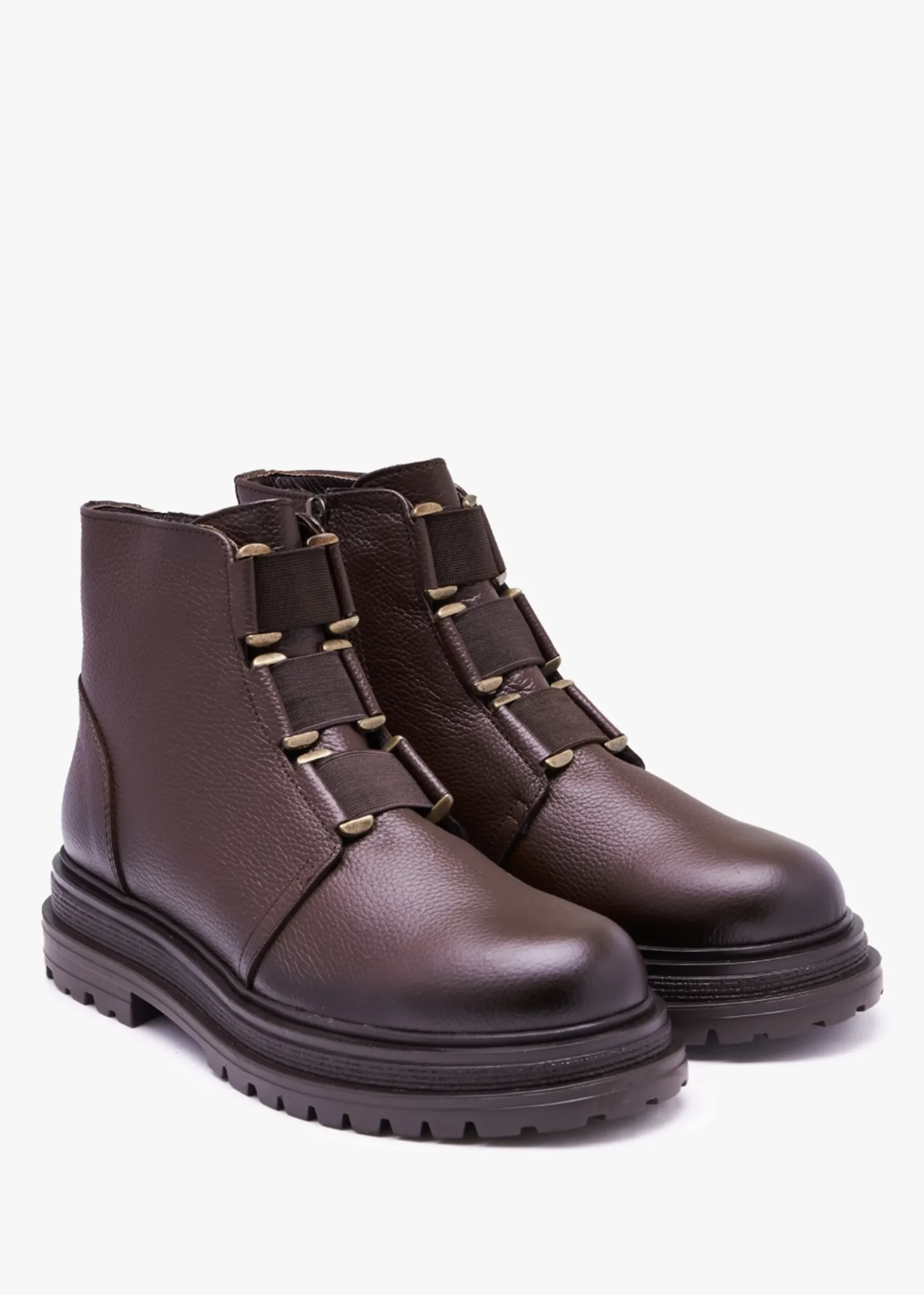 Vulcan Brown Leather Ankle Boots