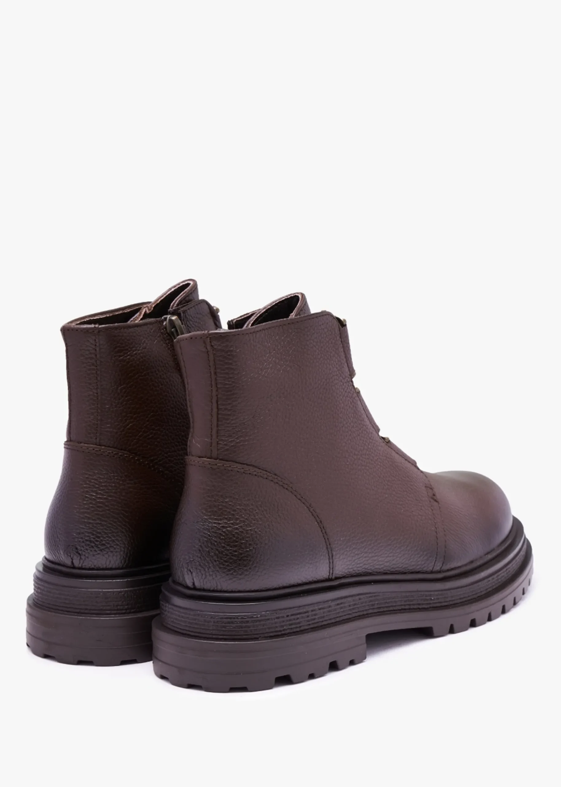 Vulcan Brown Leather Ankle Boots