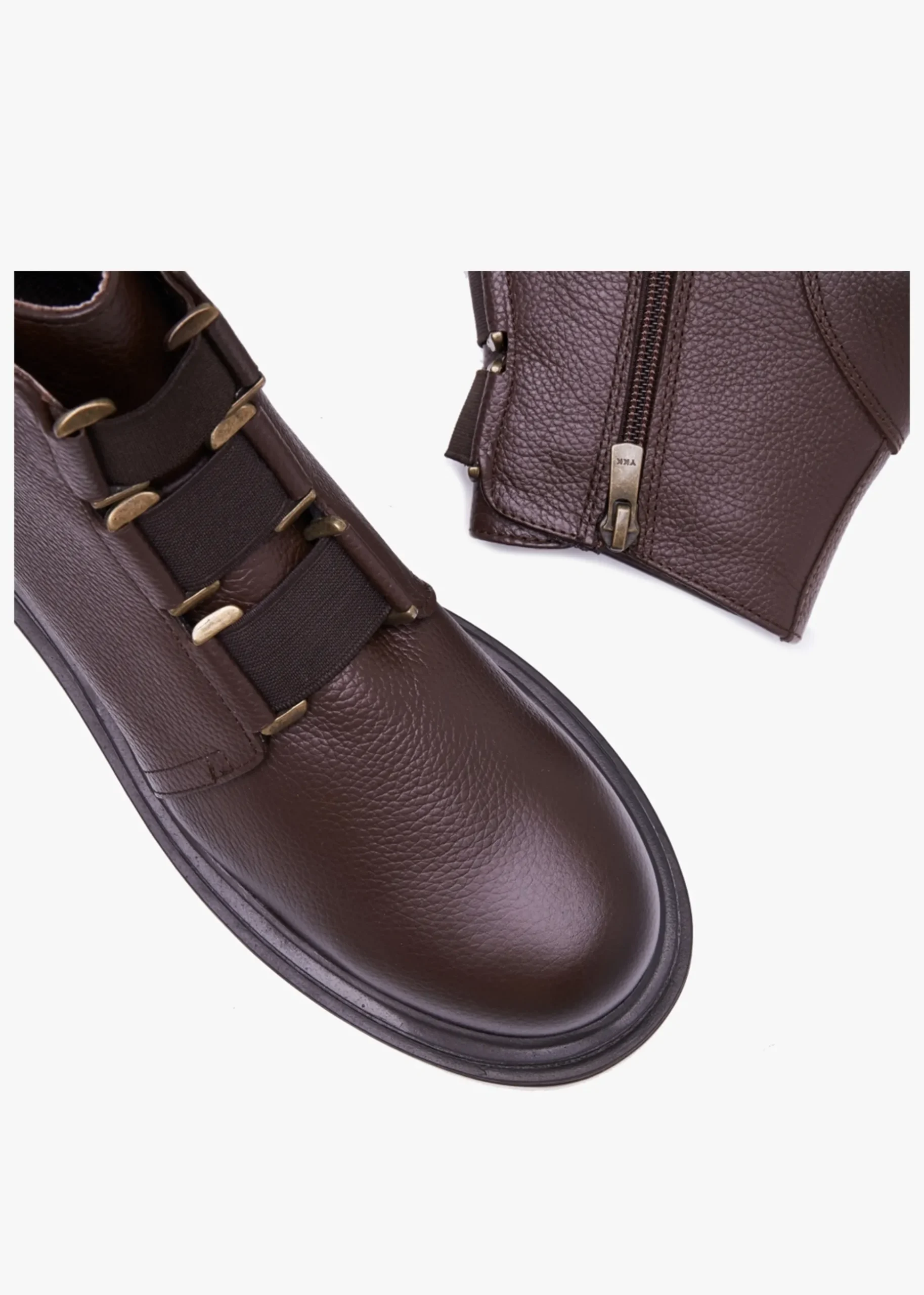Vulcan Brown Leather Ankle Boots