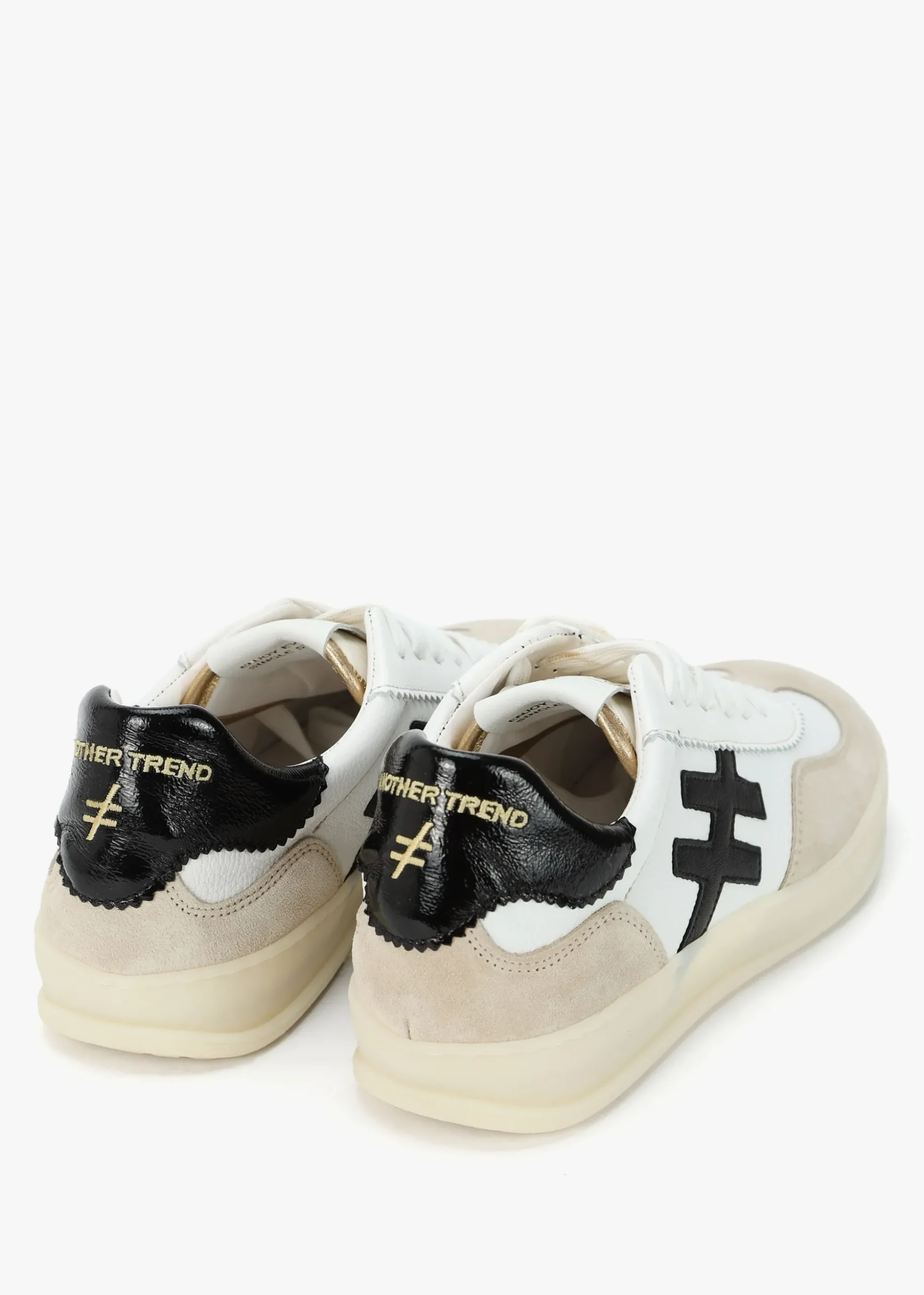 White Leather & Suede Trainers