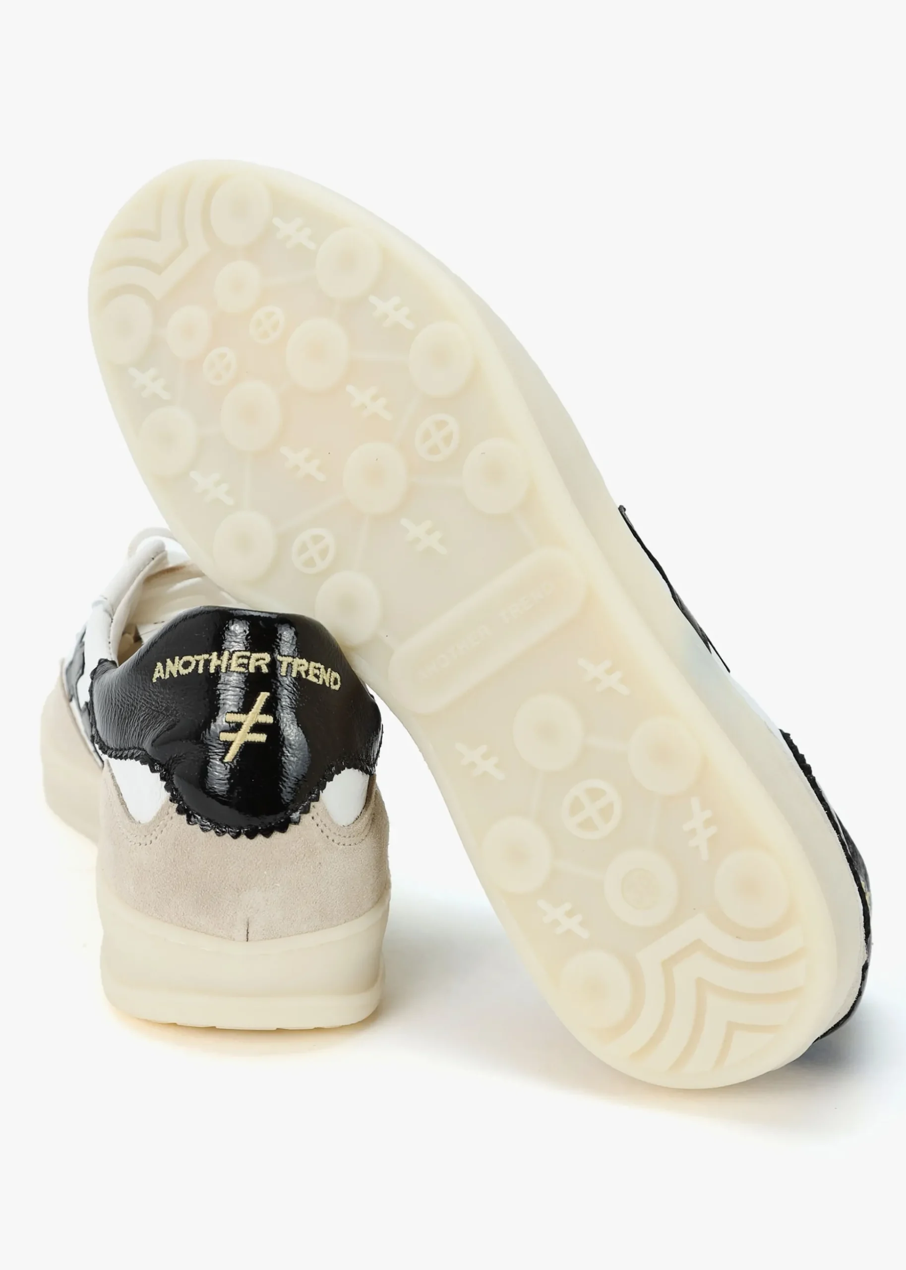 White Leather & Suede Trainers