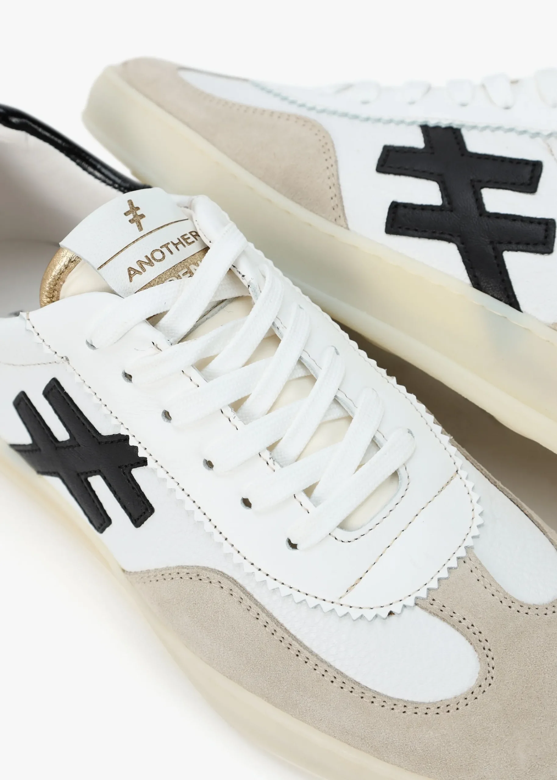 White Leather & Suede Trainers