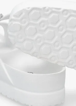 White Two Bar Embellished Mules