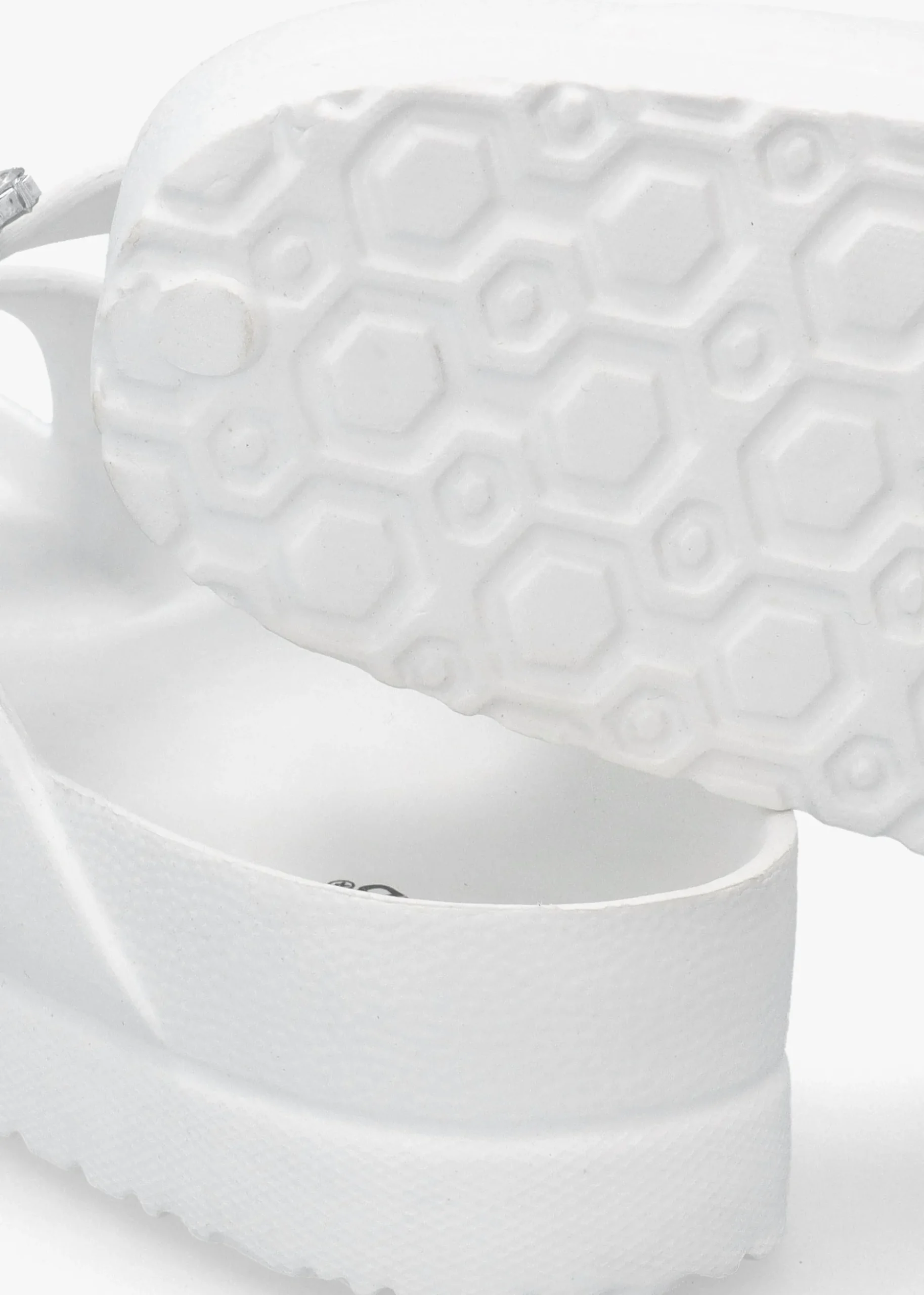 White Two Bar Embellished Mules