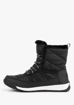 Whitney II Black Nylon Short Lace Ankle Boots