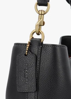 Willow Soft Black Leather Bucket Bag
