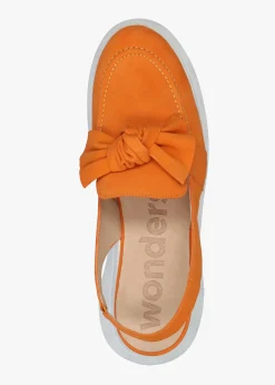 Winger Apricot Suede Knotted Sling Back Moccasins