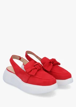 Winger Rojo Suede Knotted Sling Back Moccasins