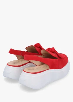 Winger Rojo Suede Knotted Sling Back Moccasins