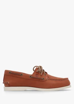 Women’s Classic Rust Nubuck Leather Boat Shoes