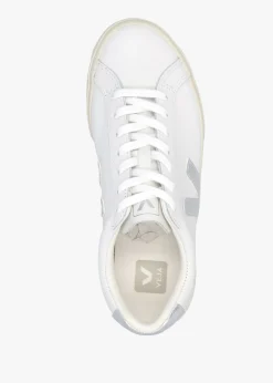 Women's Esplar Logo Extra White Silver Leather Trainers