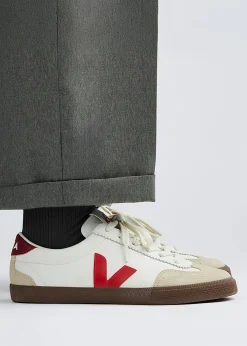 Women's Volley O.T Leather White Pekin Bark Trainers