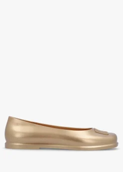 x Melissa Ruby Gold Beige Ballet Pumps