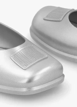 x Melissa Ruby Silver Grey Ballet Pumps